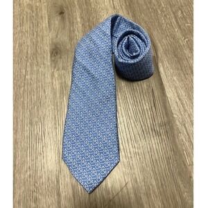 Vineyard Vines Mens Blue Nautical Fish‎ Sailboat Pattern Silk Necktie